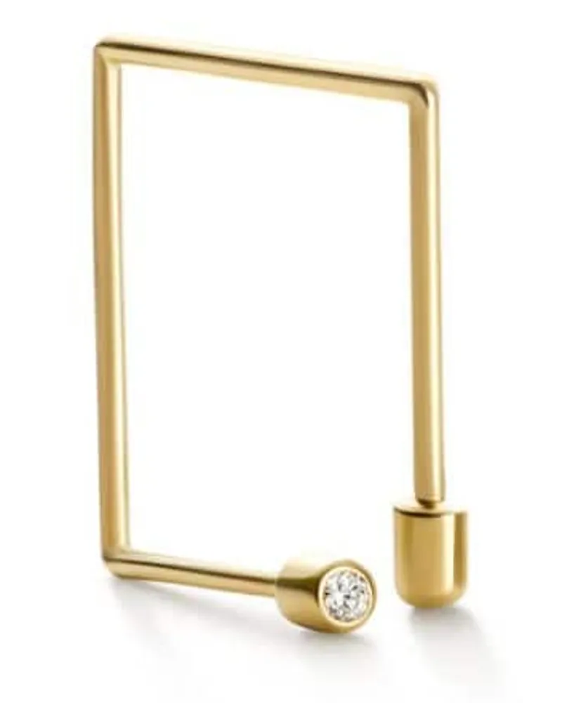 SHIHARA 18kt Twist Square 02 Gelbgoldohrring mit Diamanten Gold