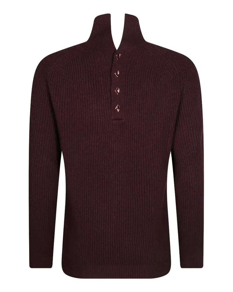 Dondup Gerippter Pullover mit verzierten Knöpfen - Rot Rot