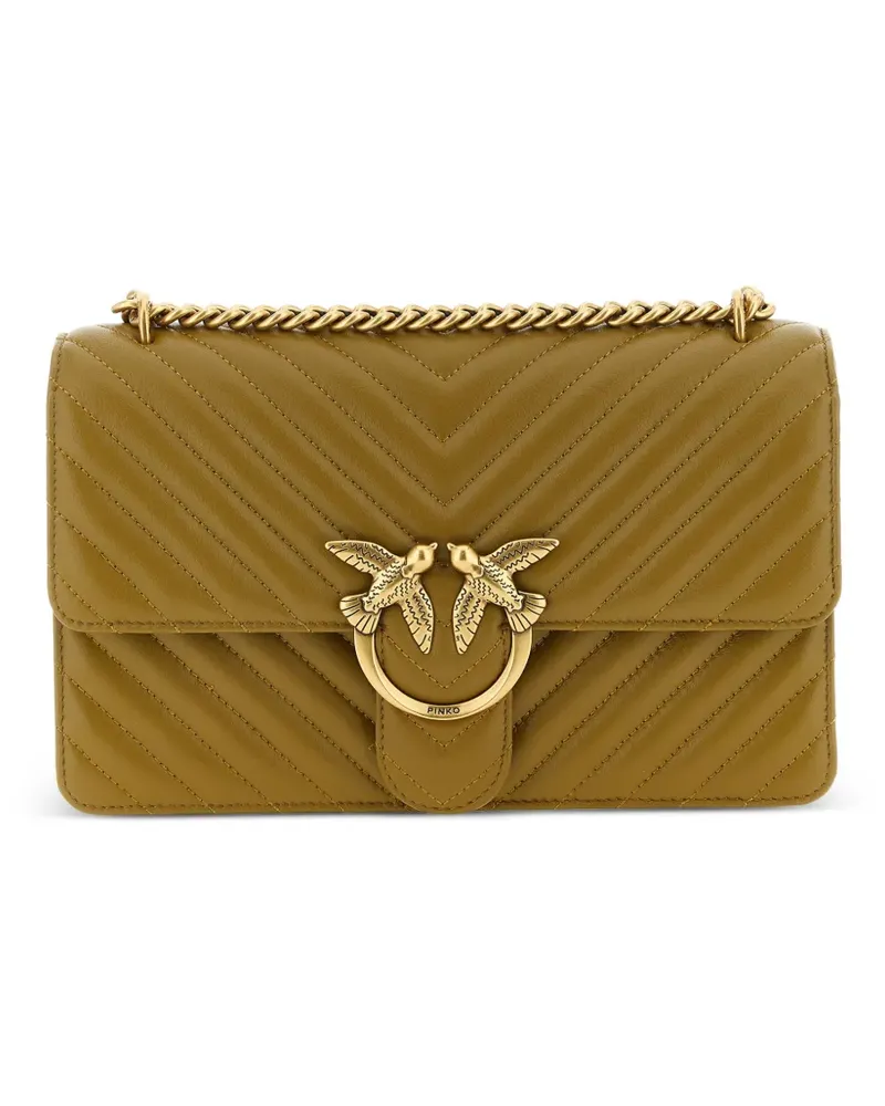 Pinko Love One Classic sheepskin cross body bag - Grün Grün