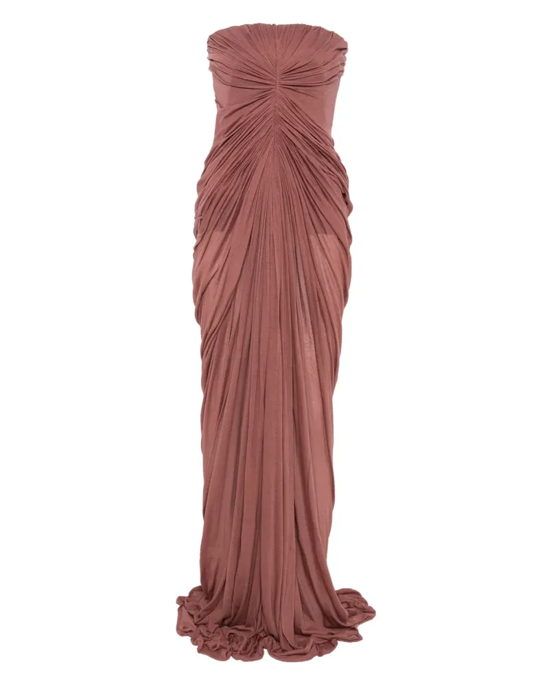 Rick Owens Schulterfreies Maxikleid mit Drapierung - Rosa Rosa