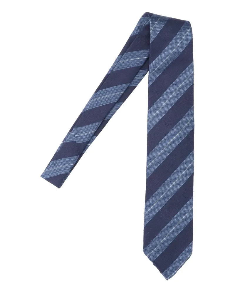 Cesare Attolini Gestreifte Krawatte - Blau Blau