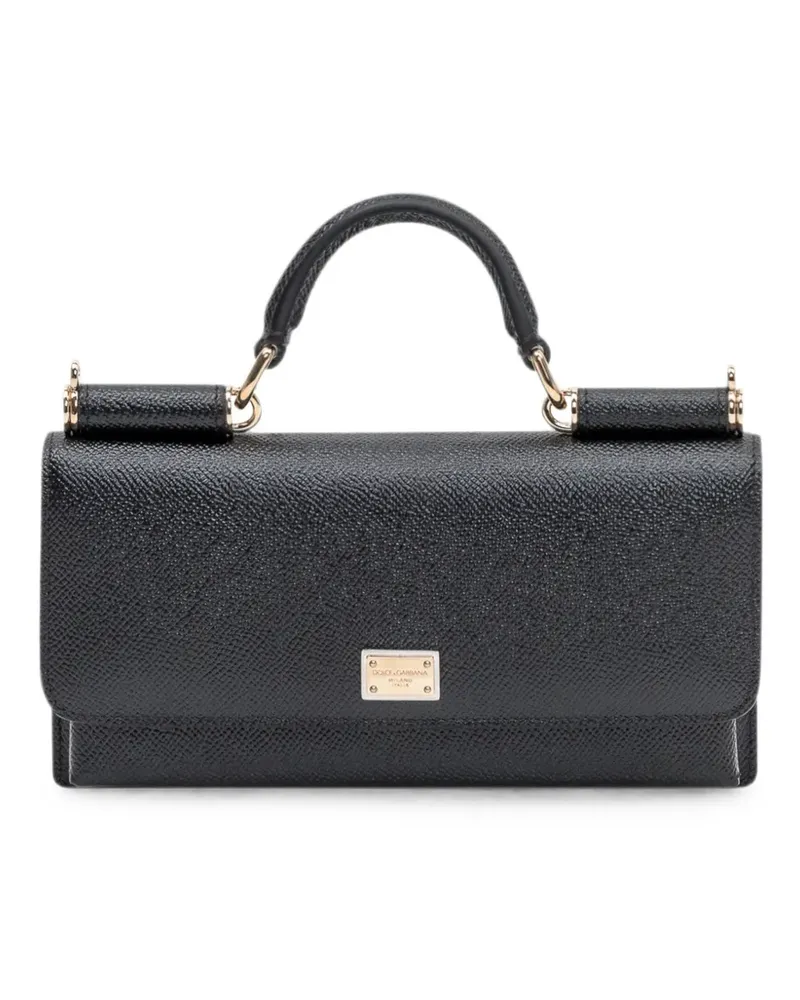 Dolce & Gabbana logo-plaque leather mini bag - Schwarz Schwarz