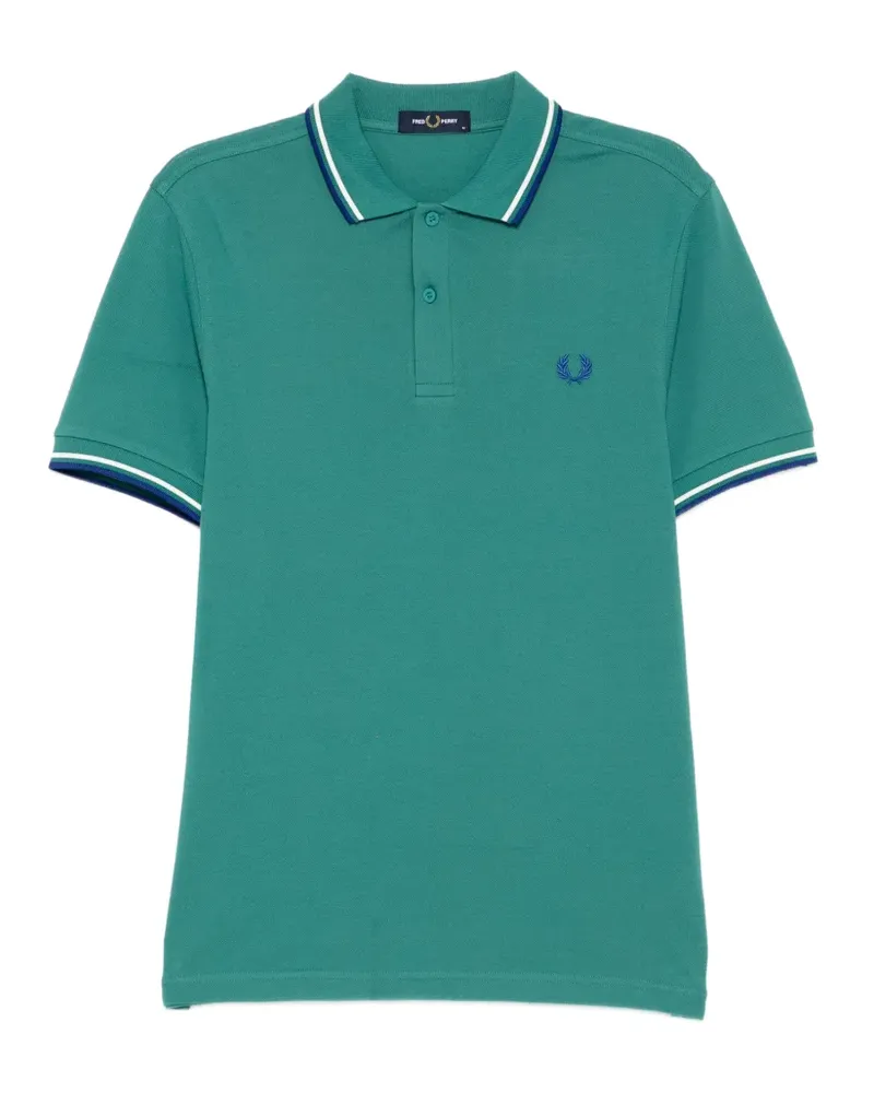 Fred Perry Poloshirt mit Streifendetails - Grün Grün