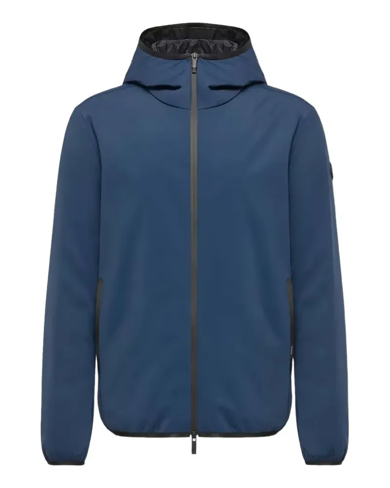 Moncler Kapuzenjacke mit Logo-Patch - Blau Blau