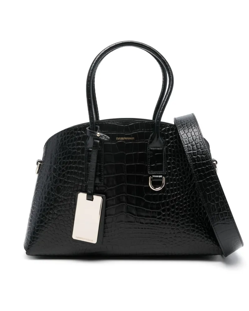 Emporio Armani Mittelgroße ASV Icon Tote Bag - Schwarz Schwarz