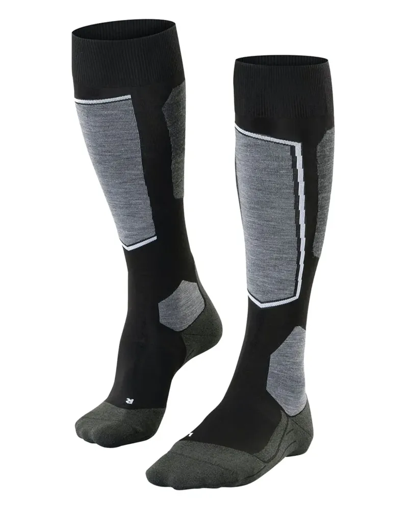 Falke Skisocken mit Einsätzen - Schwarz Schwarz