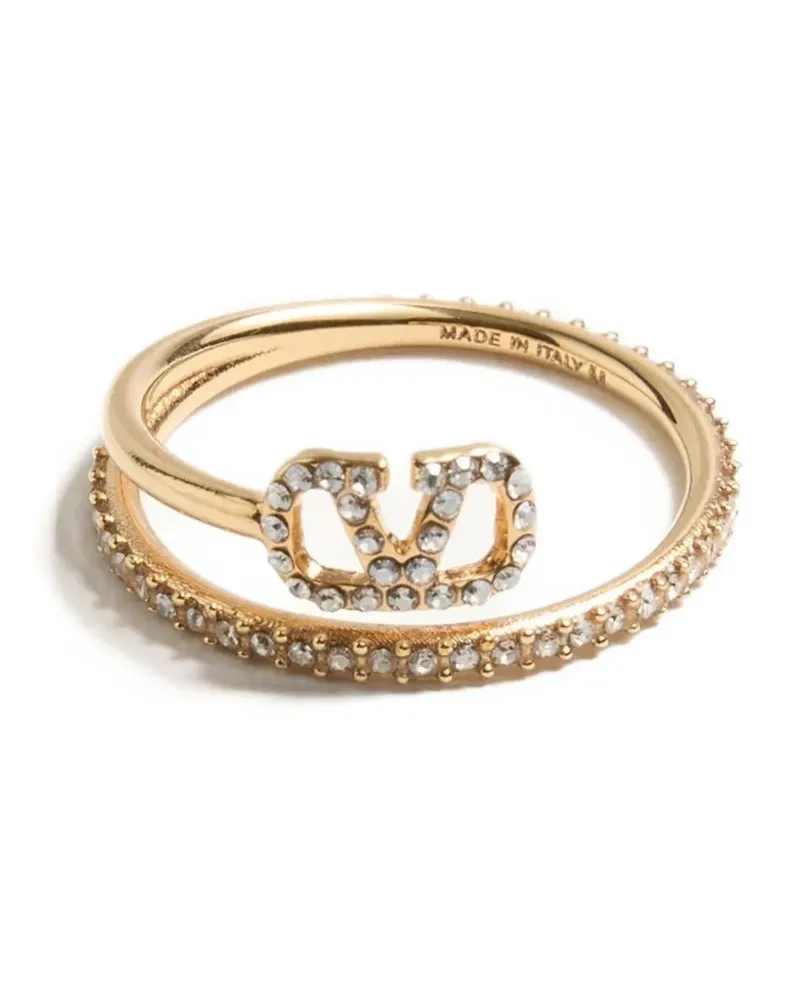 Valentino Garavani VLogo Ring mit Kristallen - Gold Gold