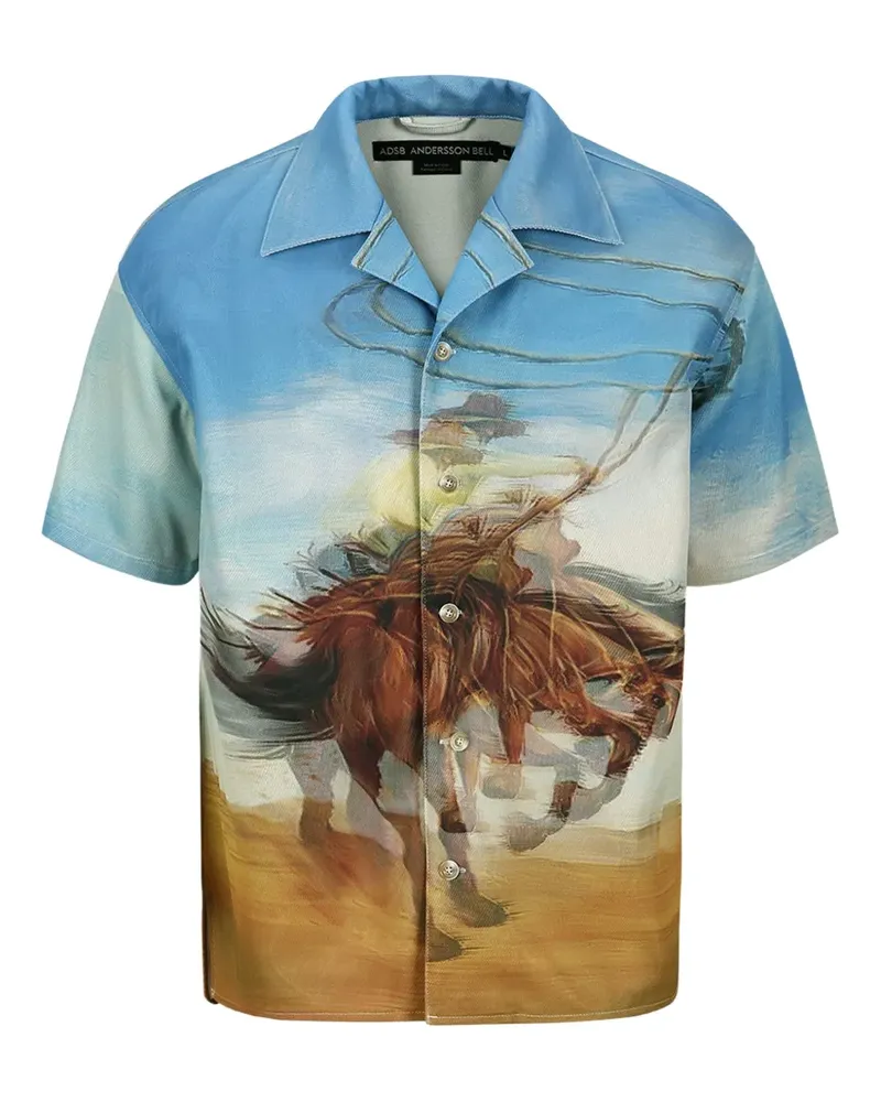 Andersson Bell Hemd mit Lenticular Cowboy-Print - Blau Blau