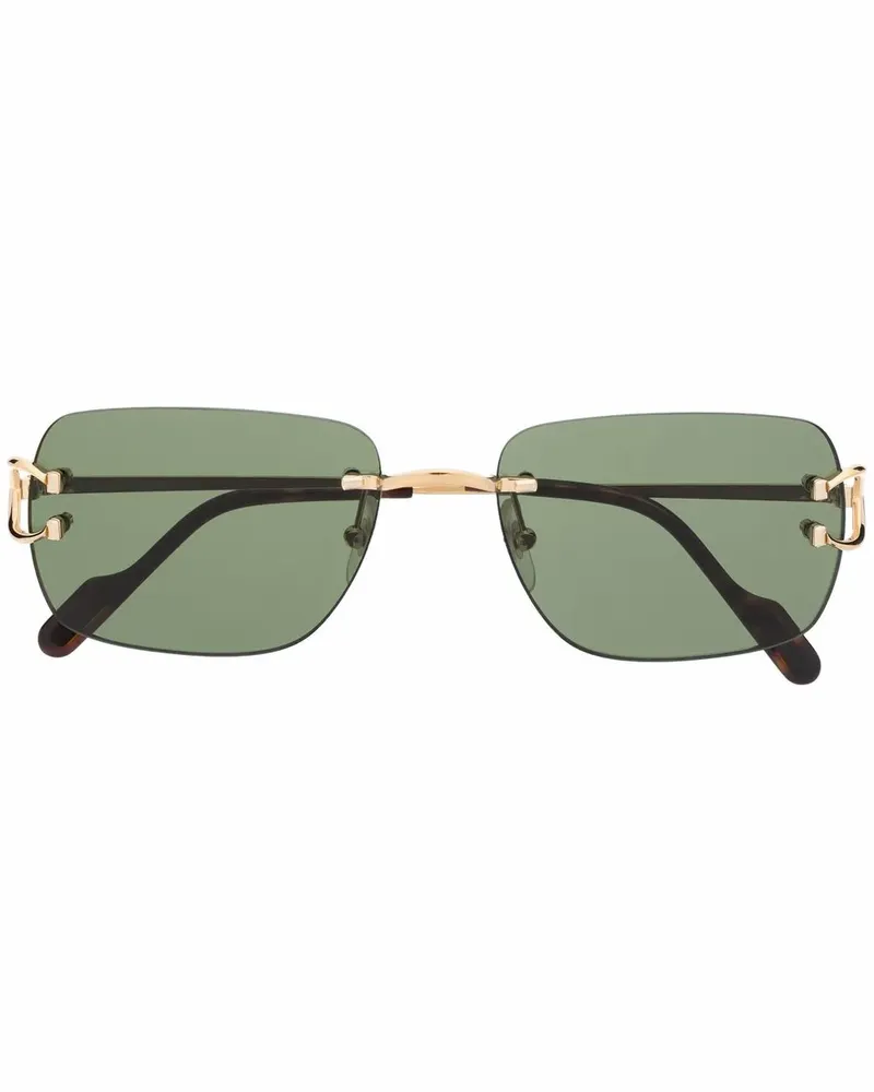 Cartier Sonnenbrille mit eckigem Gestell - Gold Gold