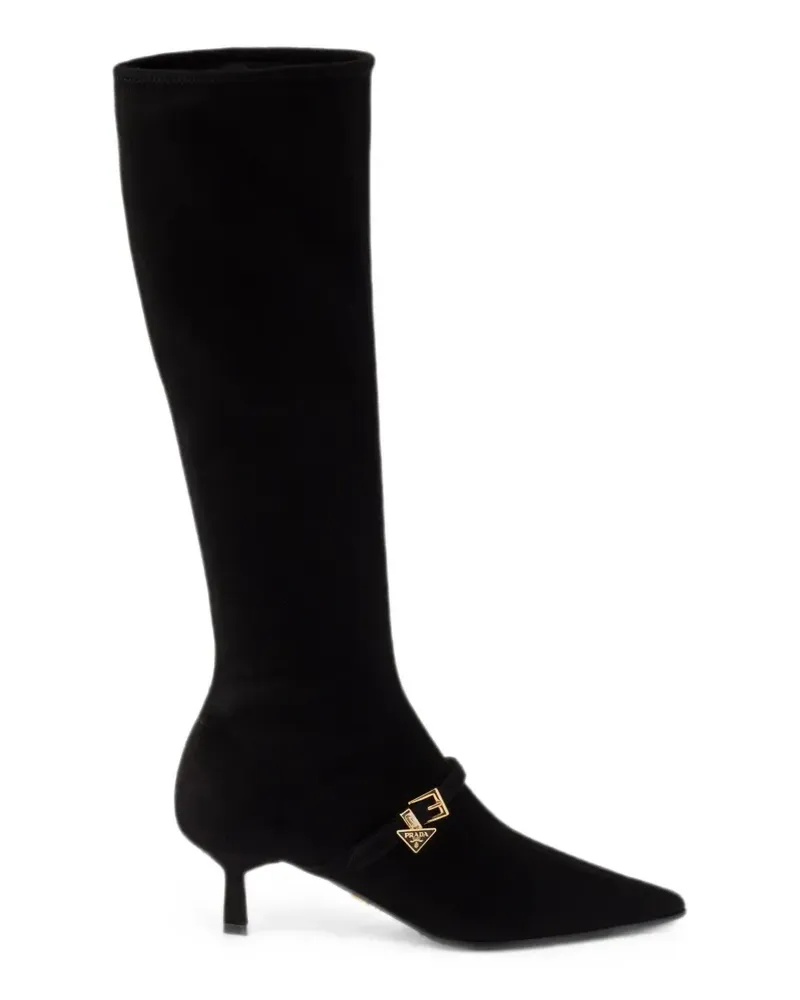 Prada stretch suede boots - Schwarz Schwarz