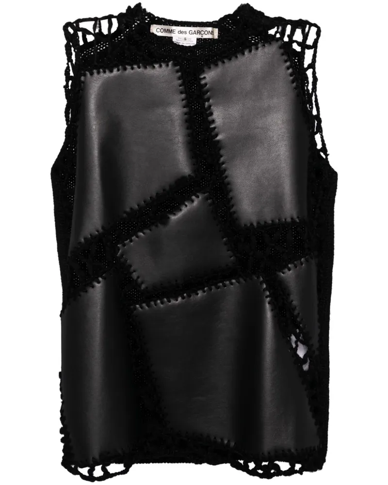 Comme des Garçons Pullunder mit Lochstrickmuster - Schwarz Schwarz