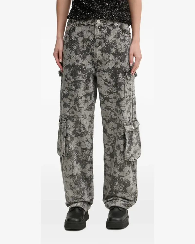 Moschino floral-print cargo jeans - Grau Grau