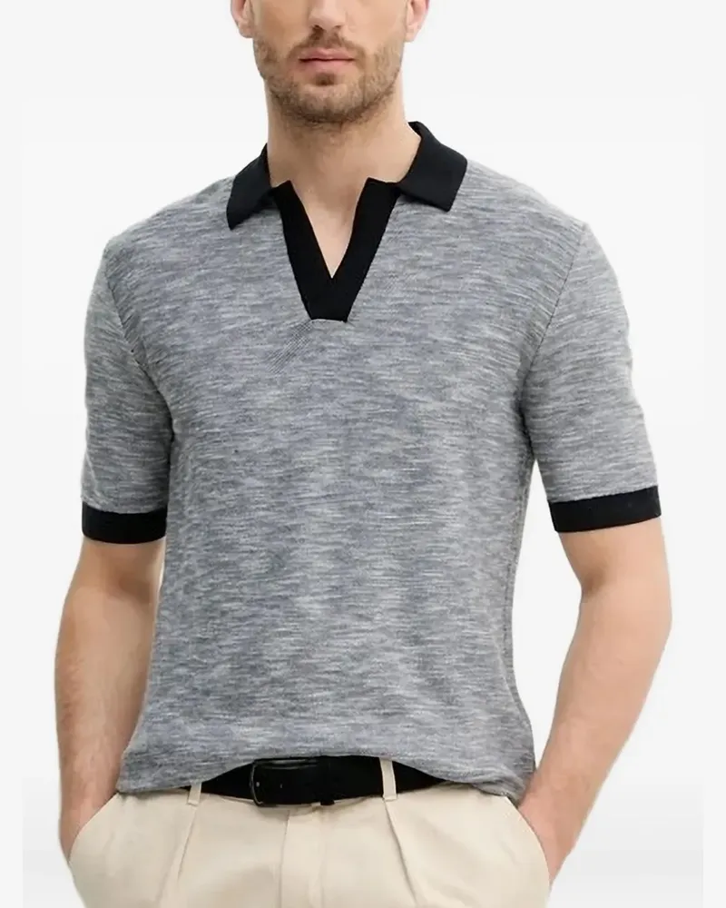 Armani Exchange Strukturiertes Strick-T-Shirt - Blau Blau