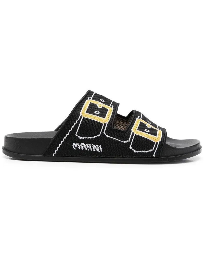 Marni Sandalen mit Trompe-l'oeil-Print Schwarz