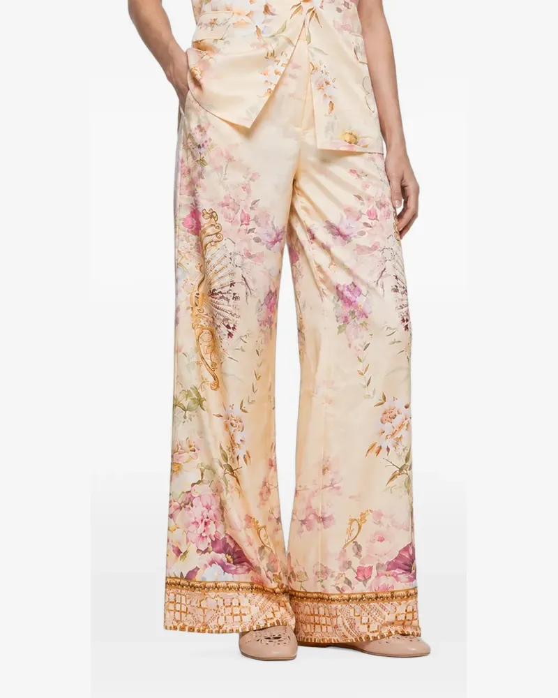 Camilla Adorned in Aranjuez Hose mit Blumenprint - Nude Nude