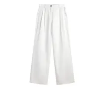 pleated wide-leg trousers - Weiß
