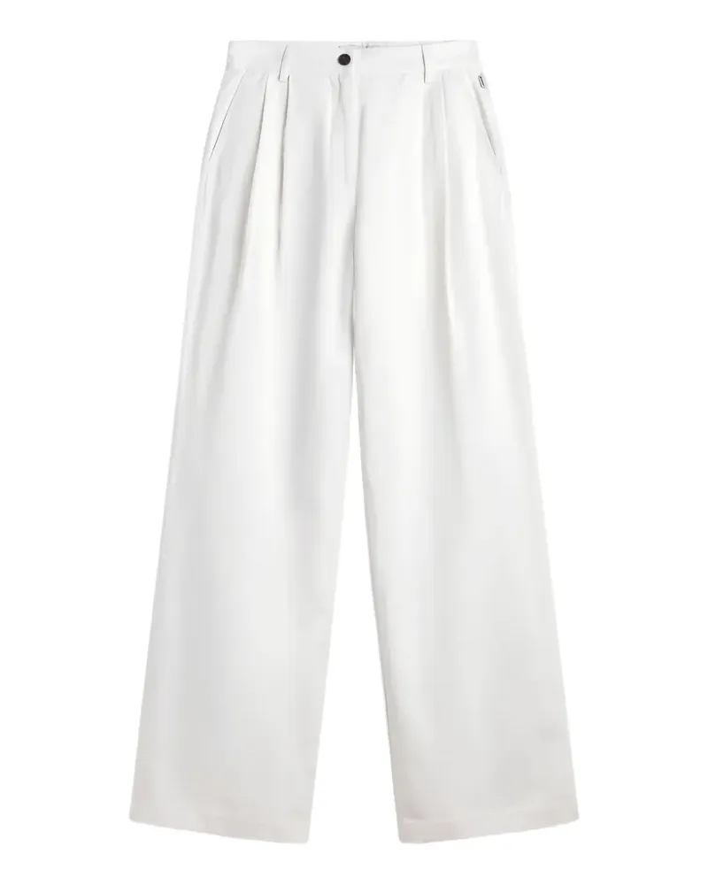 ECOALF pleated wide-leg trousers - Weiß Weiß