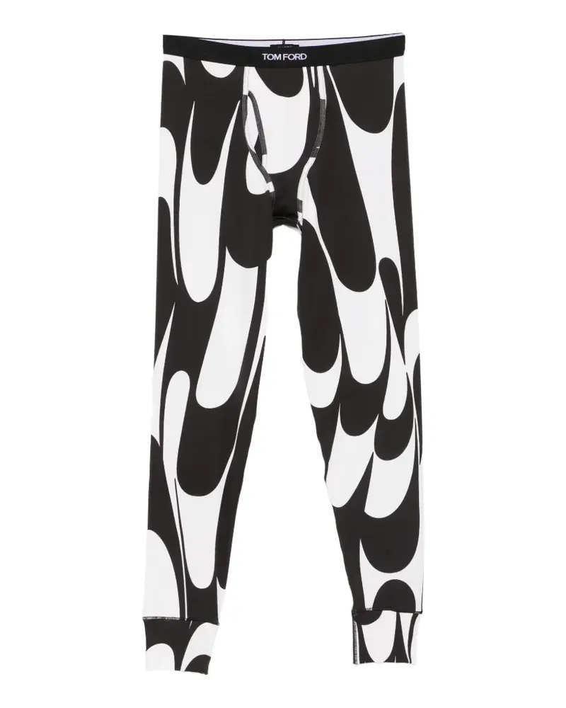 Tom Ford abstract-print long johns - Schwarz Schwarz