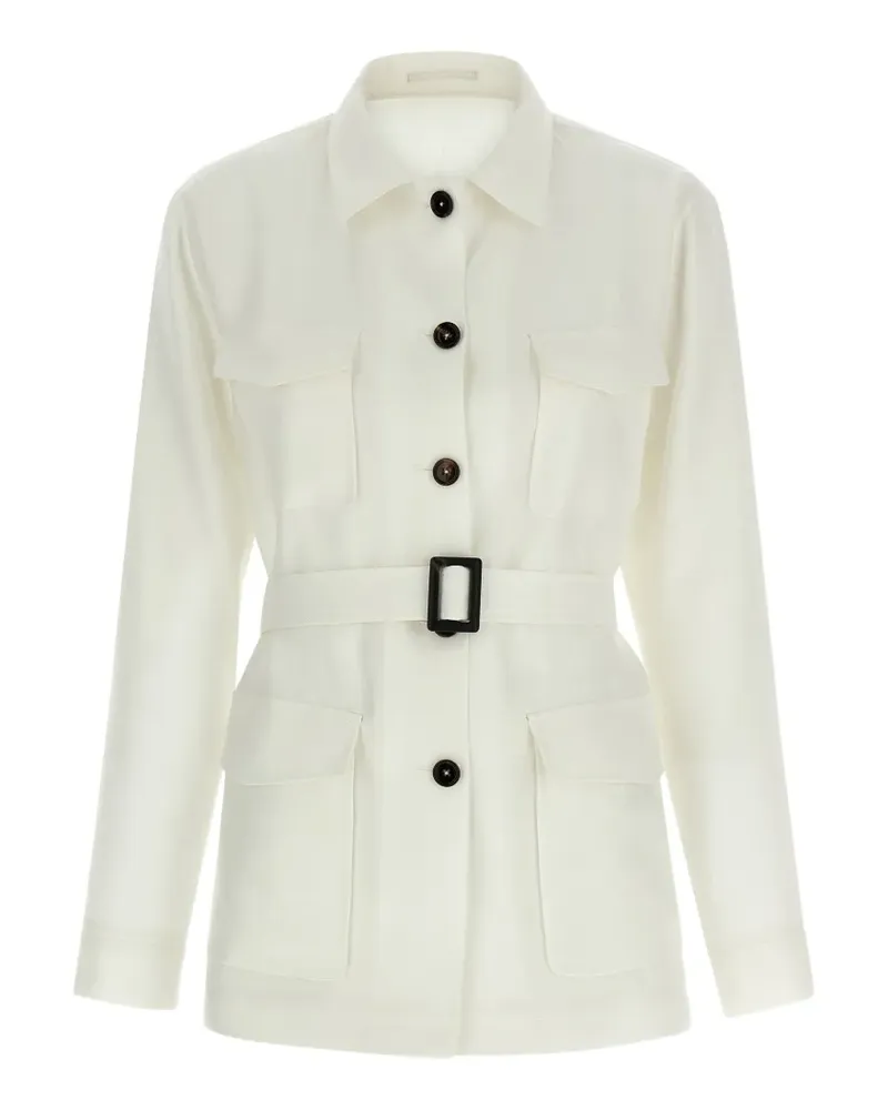 Tagliatore J-Lauren Leinenjacke mit Gürtel - Weiß Weiß