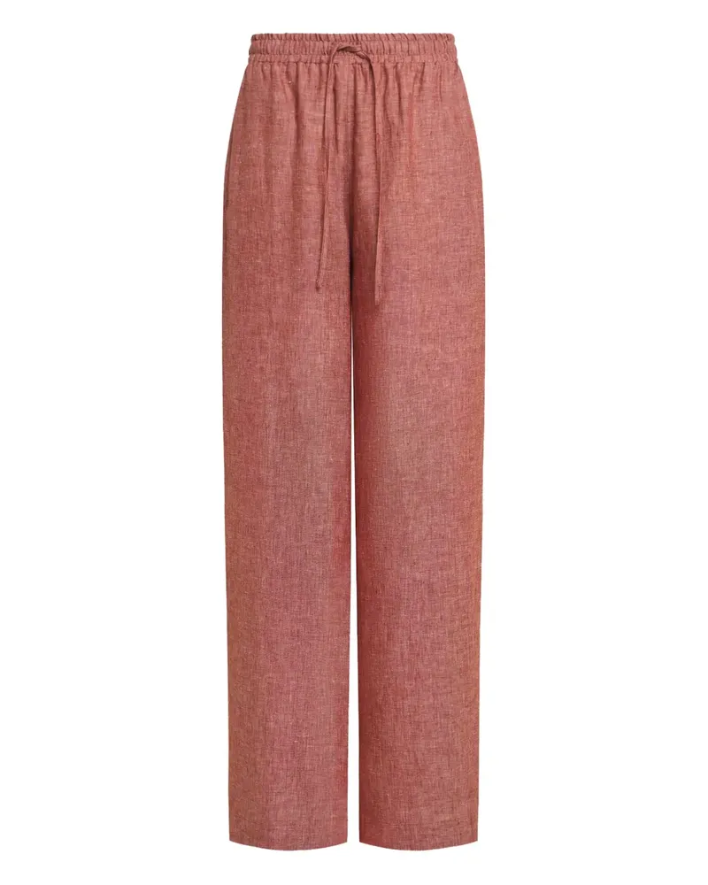 12 STOREEZ Leinenhose mit Kordelzug - Rot Rot