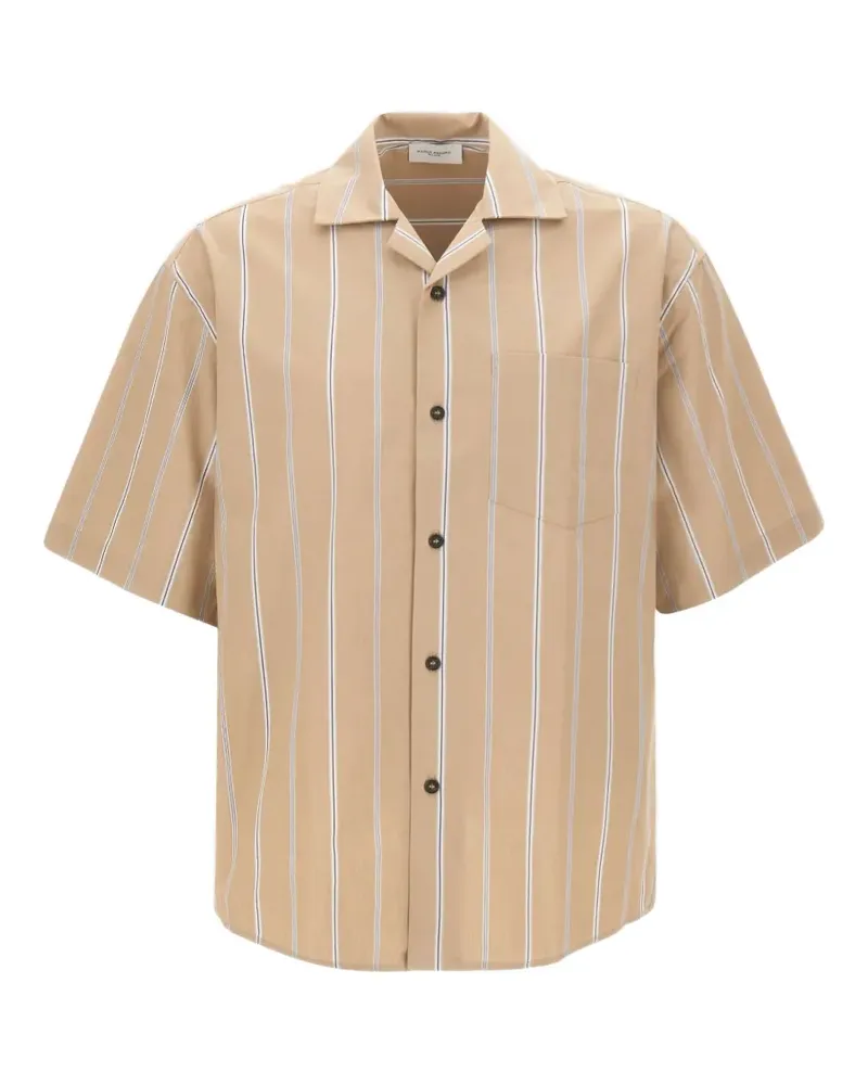 Paolo Pecora Milano striped boxy-fit shirt - Nude Nude