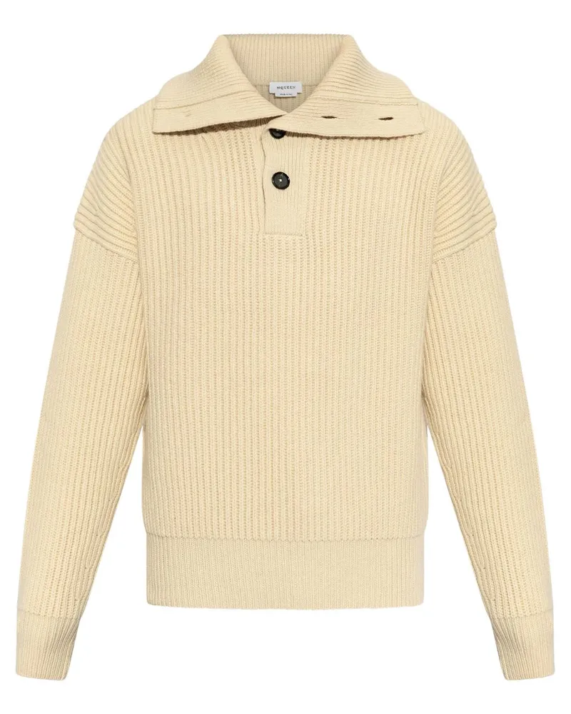 Alexander McQueen Gerippter Pullover - Nude Nude