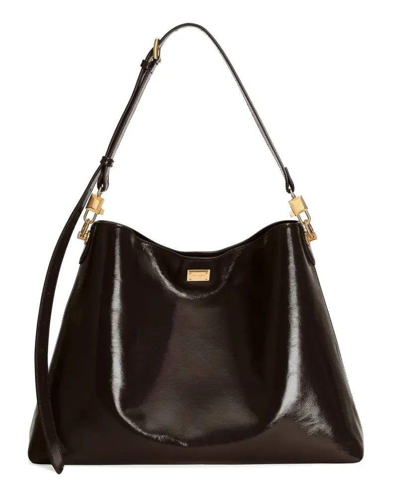 Dolce & Gabbana large Vittoria calfskin shoulder bag - Braun Braun