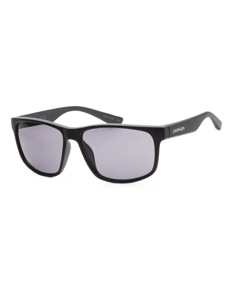 Calvin Klein Matte Sonnenbrille mit eckigem Gestell - Schwarz Schwarz