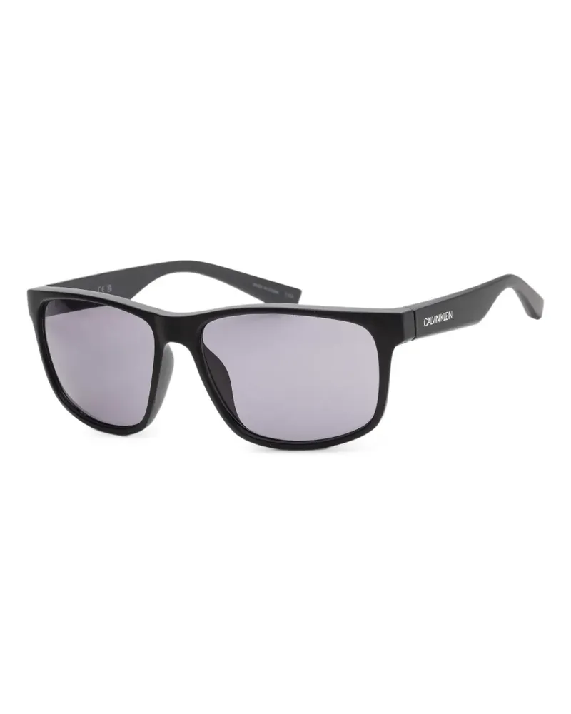 Calvin Klein Matte Sonnenbrille mit eckigem Gestell - Schwarz Schwarz