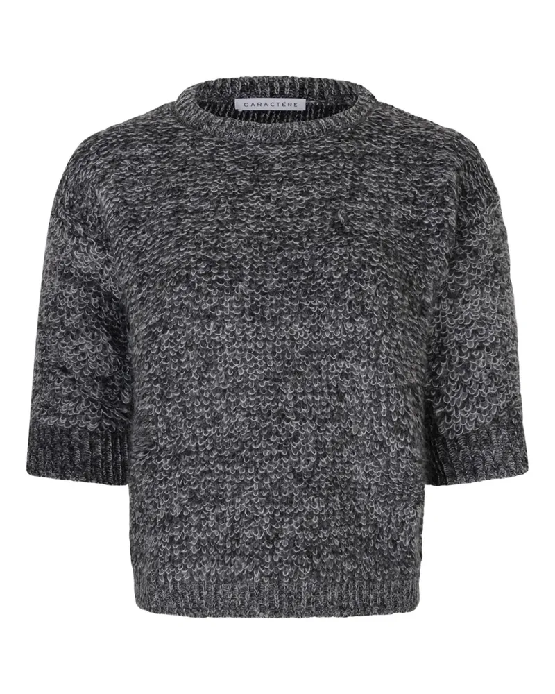 Caractère Pullover mit geripptem Besatz - Grau Grau