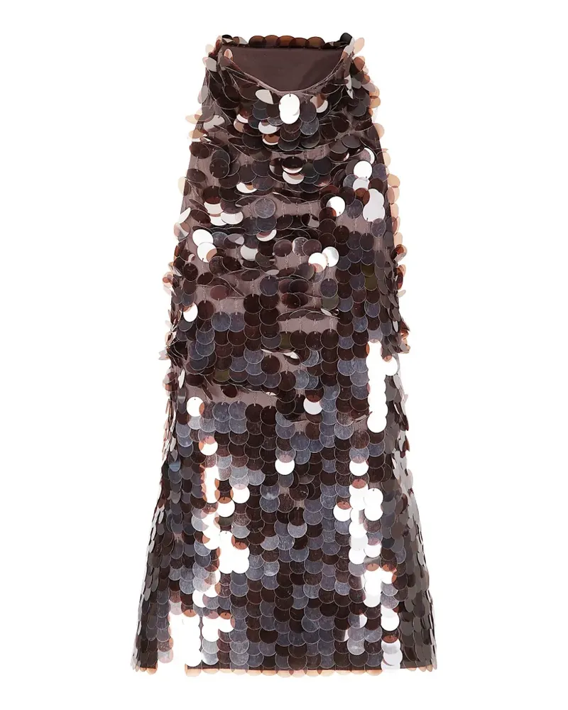 P.A.R.O.S.H. P.A.R.O H. sequin-embellished open-back top - Braun Braun