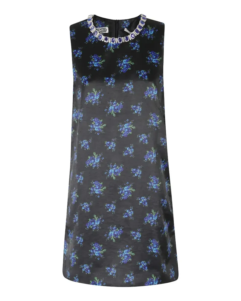 Essentiel Kristallverziertes Katia Maxikleid mit Blumen-Print - Schwarz Schwarz
