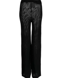 Cynthia Rowley Gestrickte High-Waist-Hose Schwarz