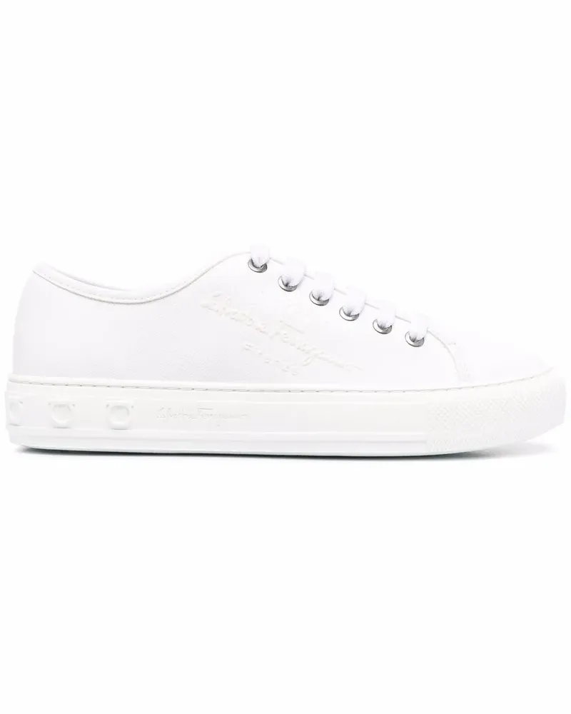 Ferragamo Sneakers mit Logo-Prägung - Weiß Weiß