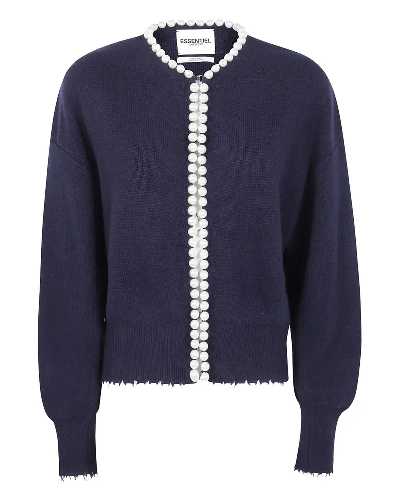 Essentiel Cardigan mit Perlen - Blau Blau