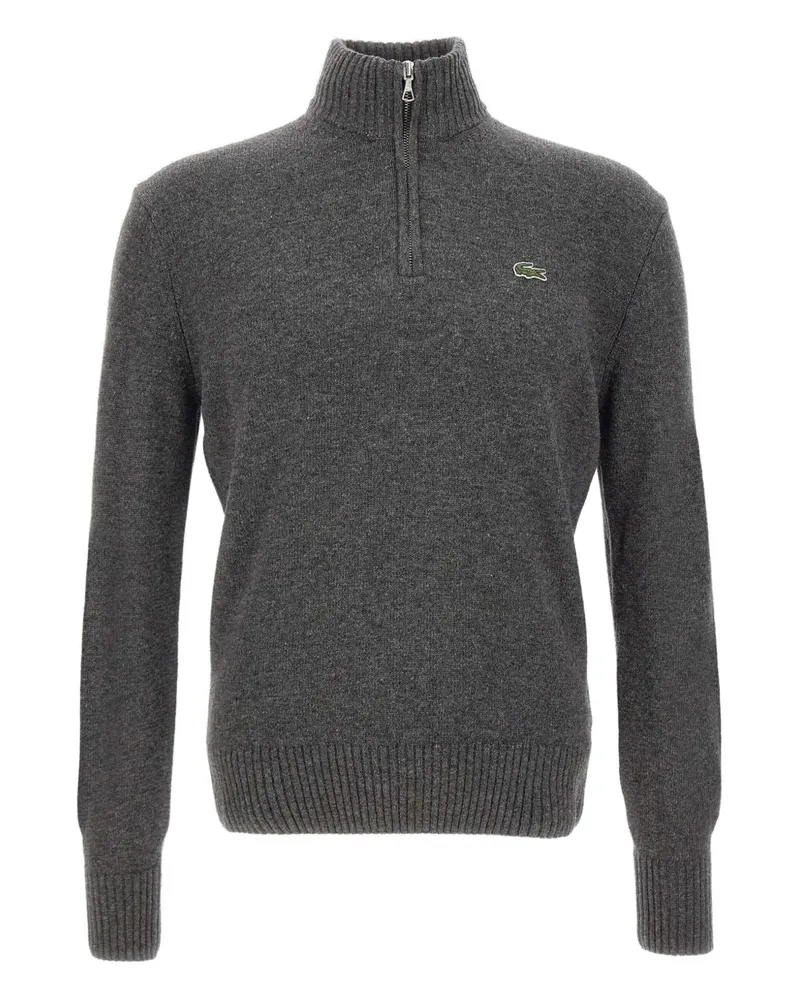 Lacoste half-zip embroidered sweater - Grau Grau