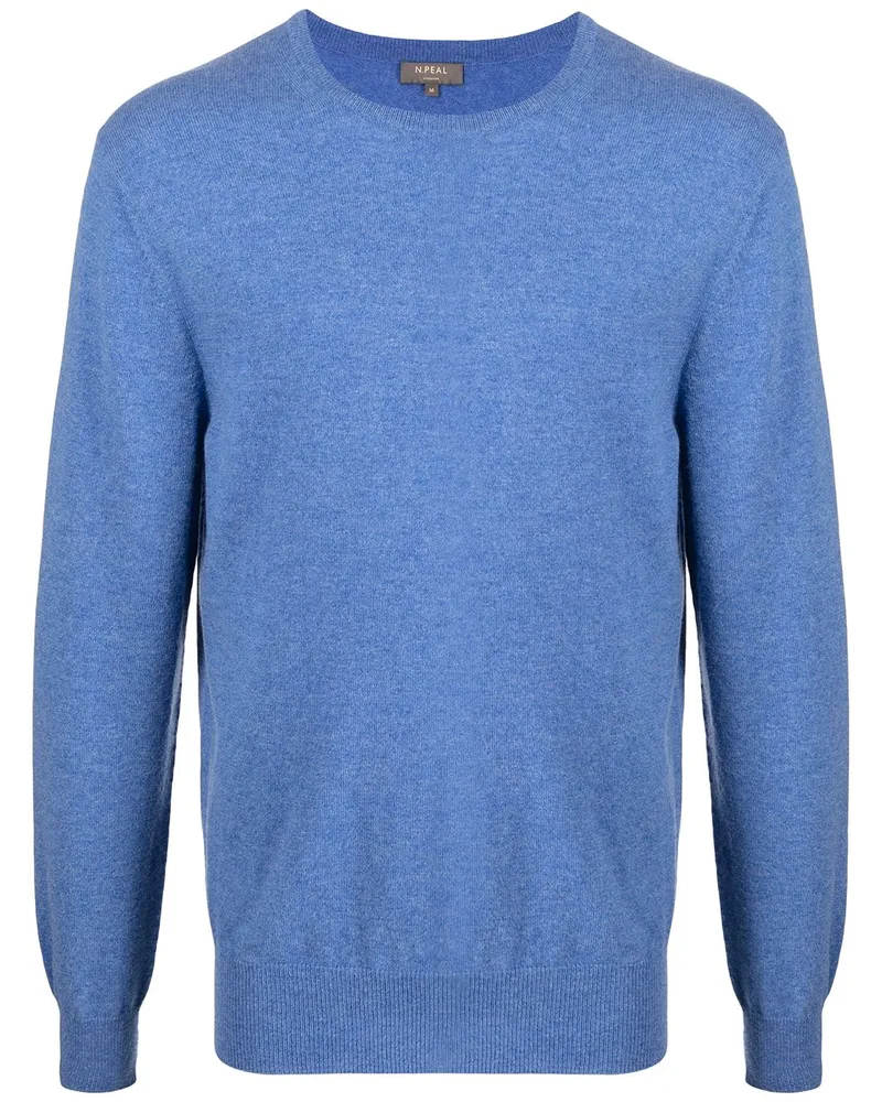 N.Peal Kaschmirpullover mit rundem Ausschnitt Blau