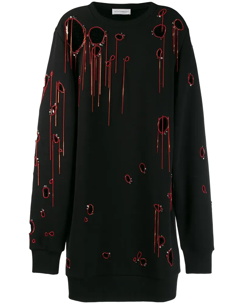 Faith Connexion Sweatshirt mit Zierketten - Schwarz Schwarz