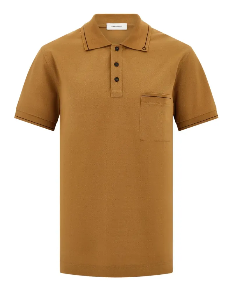 Ferragamo Poloshirt mit Gancini-Detail - Braun Braun