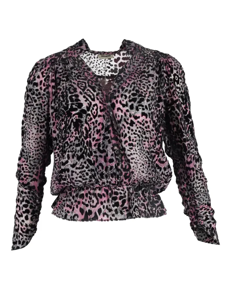 Zadig & Voltaire leopard-print V-neck blouse - Schwarz Schwarz