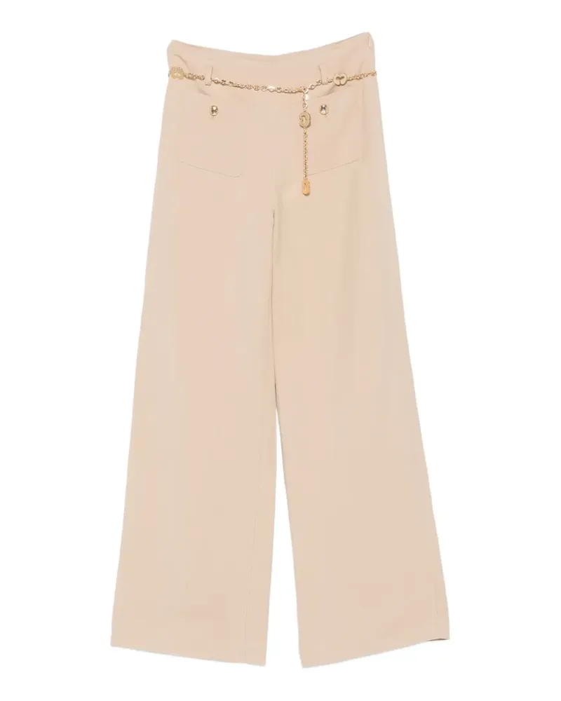 Maje chain-belt flared trousers - Nude Nude