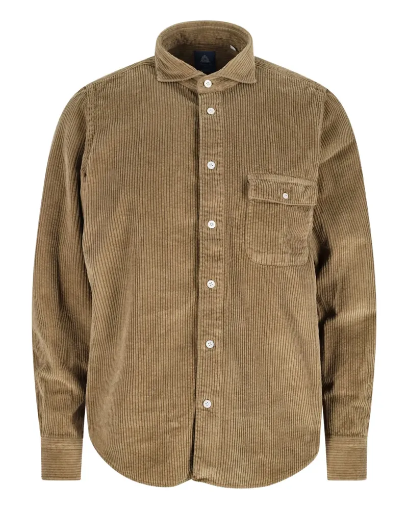 Finamore 1925 Salina Hemd mit Cordtasche - Braun Braun