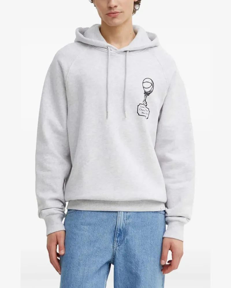 LES DEUX graphic-print hoodie - Grau Grau