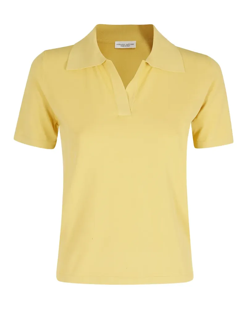 Roberto Collina collared V-neck T-shirt - Gelb Gelb
