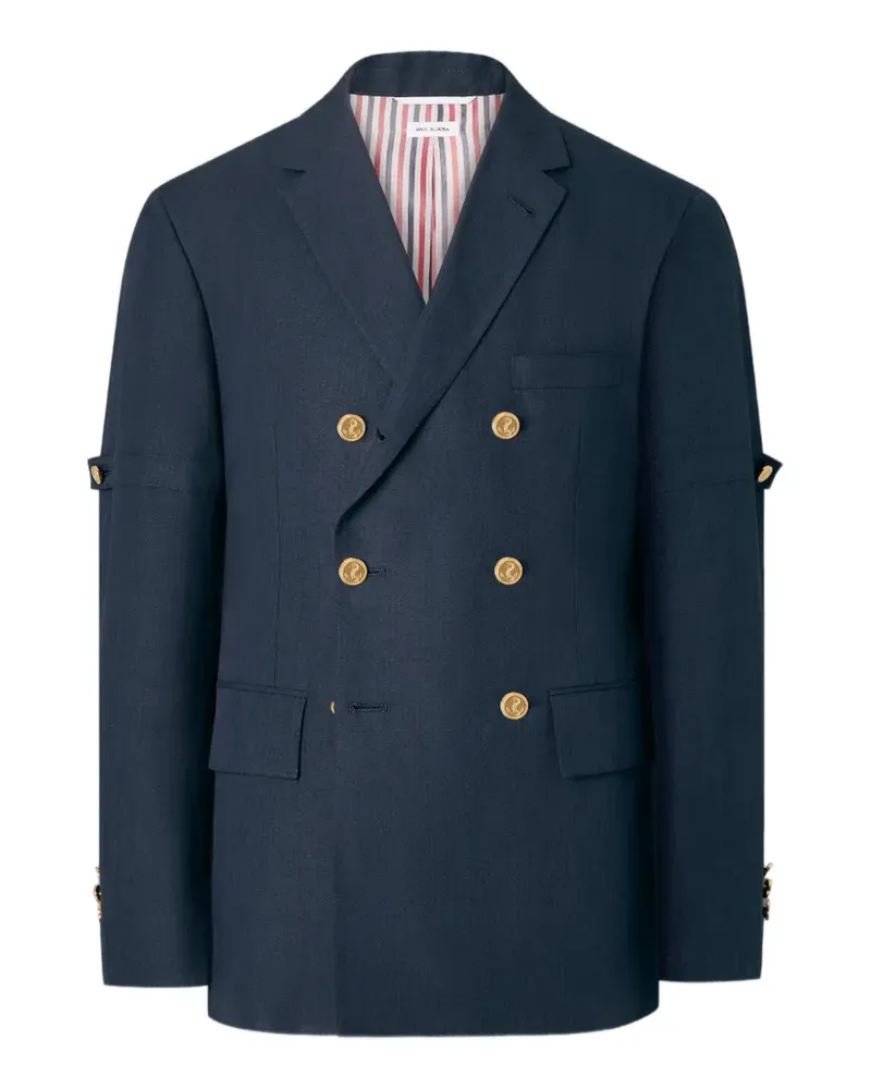 Thom Browne Doppelreihige University Stripe Jacke - Blau Blau