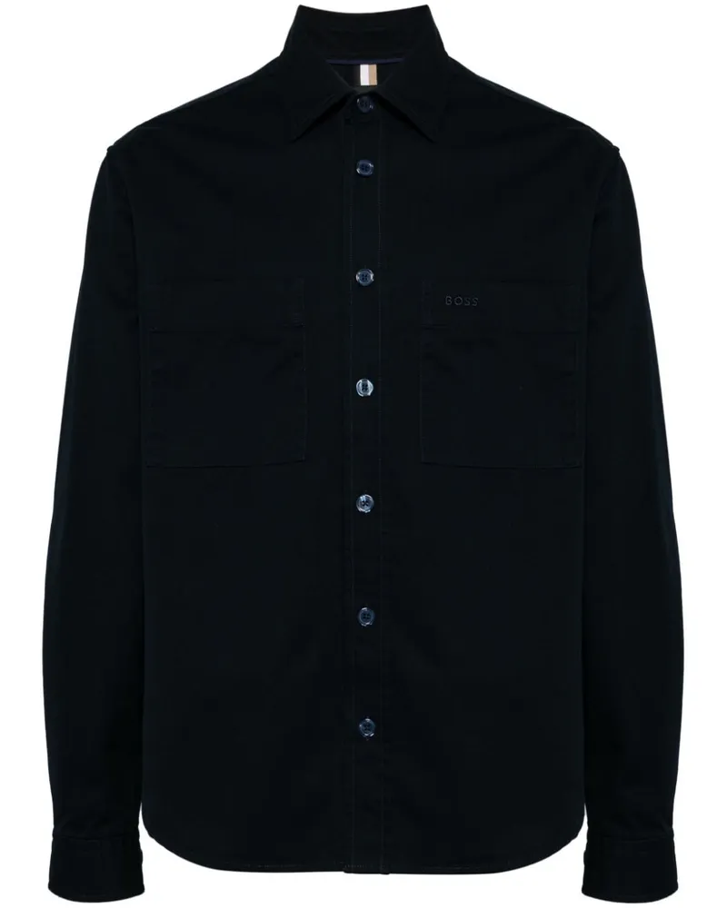 HUGO BOSS Hemd mit Logo-Stickerei - Blau Blau