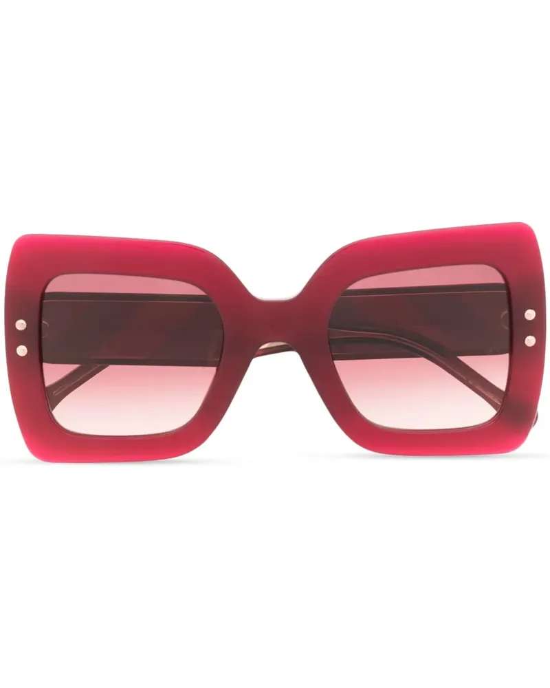 Carolina Herrera New York Eckige Sonnenbrille im Oversized-Look - Rot Rot