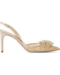 René Caovilla Floriane Pumps mit Spitze 80mm Nude