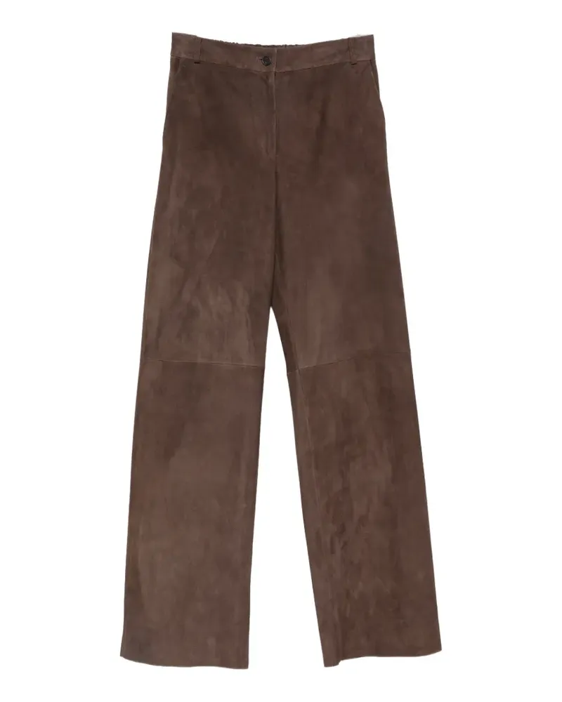 Antonelli Firenze Wide-Leg-Hose aus Wildleder - Braun Braun