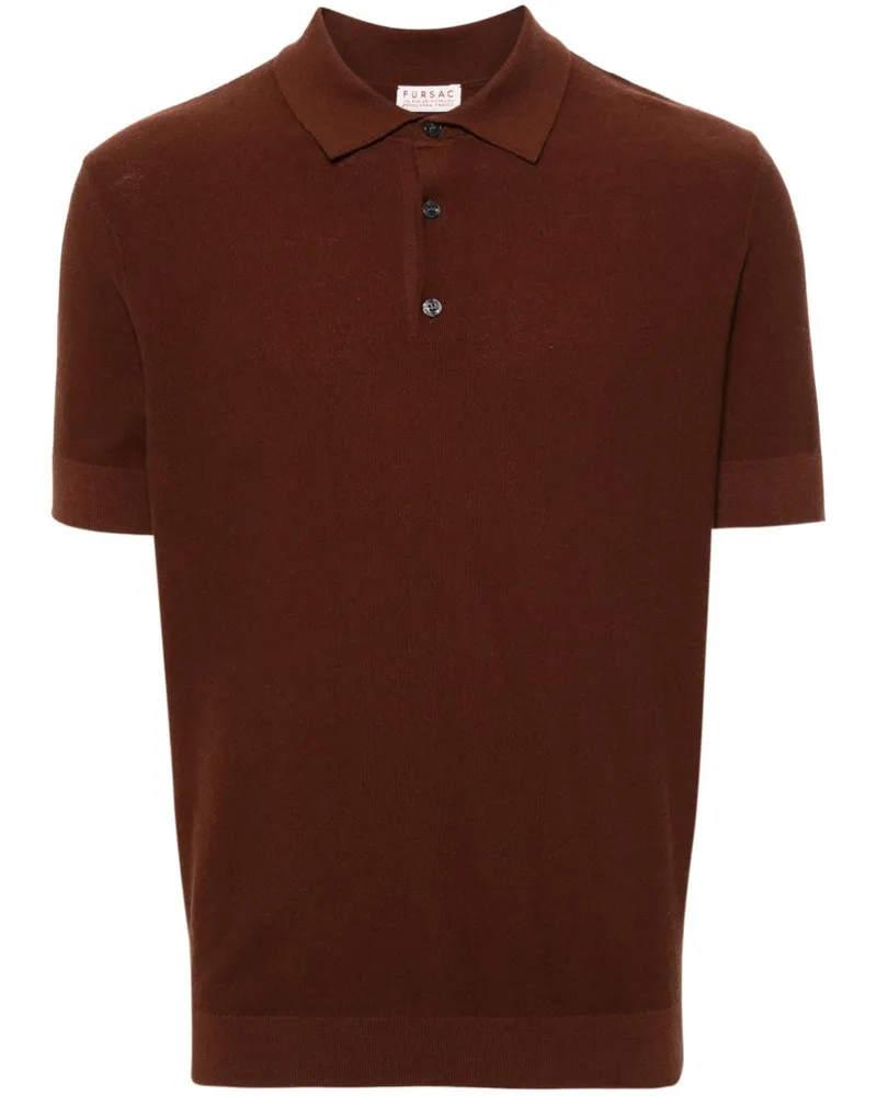 FURSAC Gestricktes Poloshirt - Braun Braun